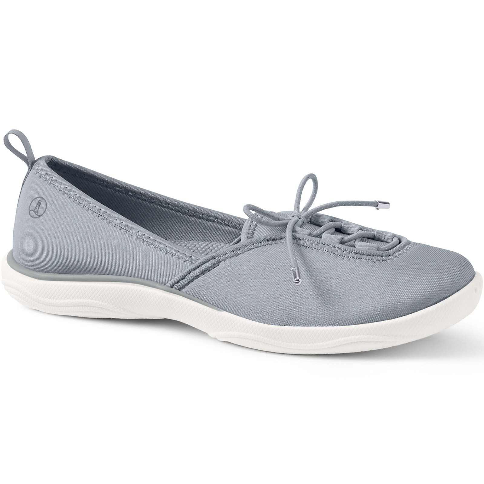 Lands End Women's 9B Slip On Skimmer Water Shoes SILVER METALLiC Slip