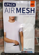 32 Degrees Cool Mens Short Sleeve Light Air Mesh Tee Shirt 4-pack White XXL NWT