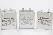 Vintage Siemens MP J/S Capacitor B25221 for Klangfilm Amps, 4 / 15 / 25 MFD, NOS