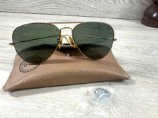 RAY-BAN B L Vintage TEARDROP AVIATOR SUNGLASSES Gold Tone Gray Lens 58-14-135