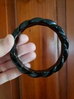 Black Vintage Acrylic Bangle Bracelet Costume Jewelry