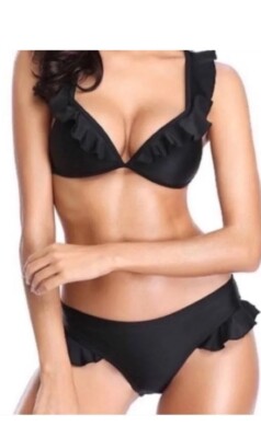 Marinavida 2 Piece Flutter Flounce Top And Bottom Bikini NWT Size Large