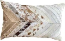 handmade by cowhide pillow cover lumbar fur handmade whitejersy ten arrow design