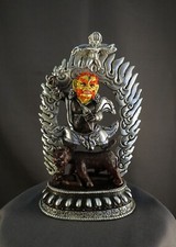 Buddhism Gold Face emanation of Rinpoche Guru Dorje Drolo Copper Statue Figure