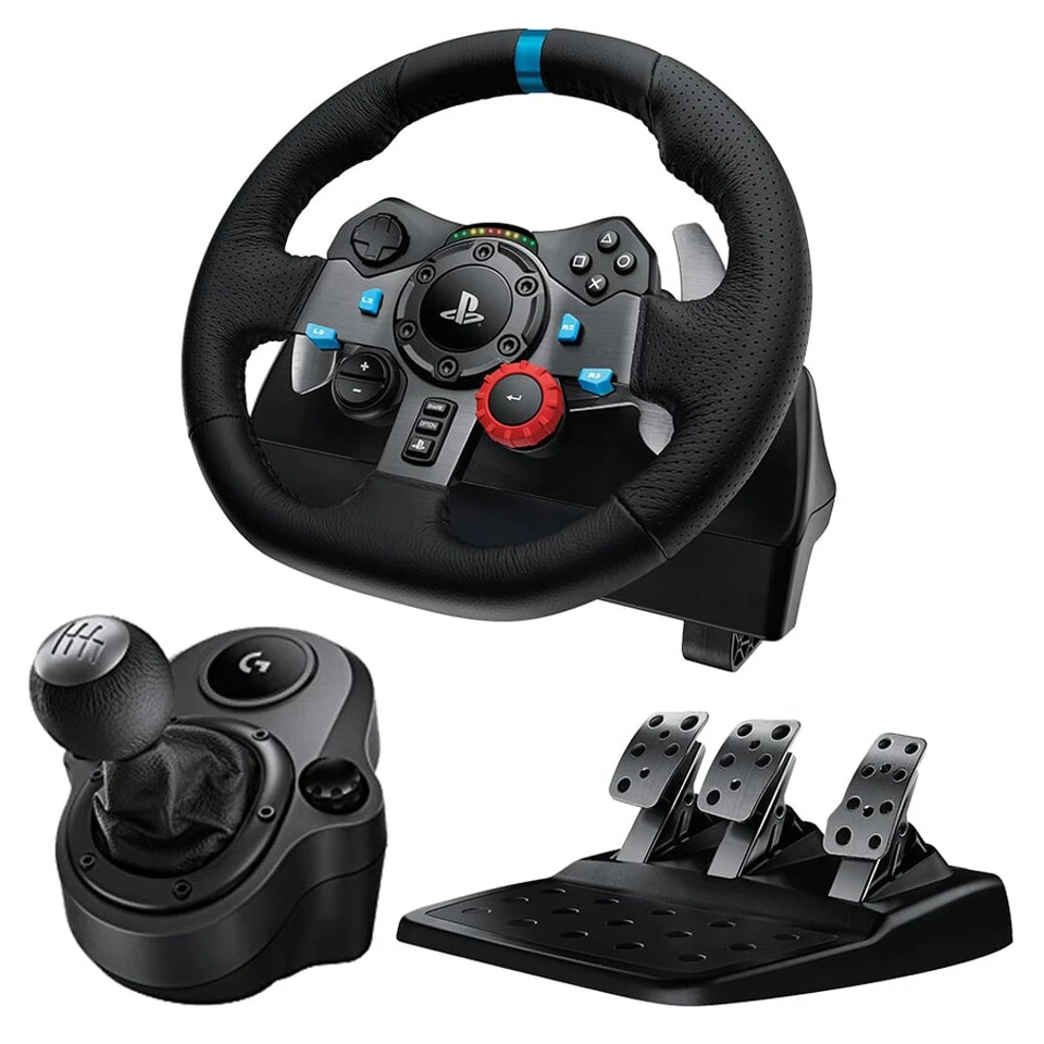 Logitech G29 Driving Force Racing Wheel for PS5, PS4, PC + Logitech Driving Forc