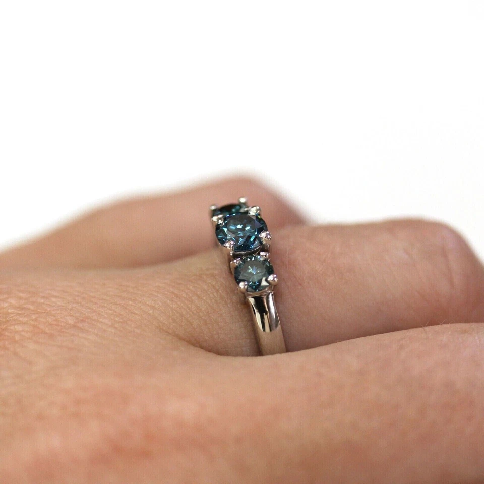 Anel de noivado de prata 925 redondo azul alexandrita solitário certificado 2,6 quilates - Imagem 2 de 4