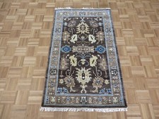 3 x 6 Runner Hand Knotted Chocolate Brown Modern Oushak Oriental Rug G13095