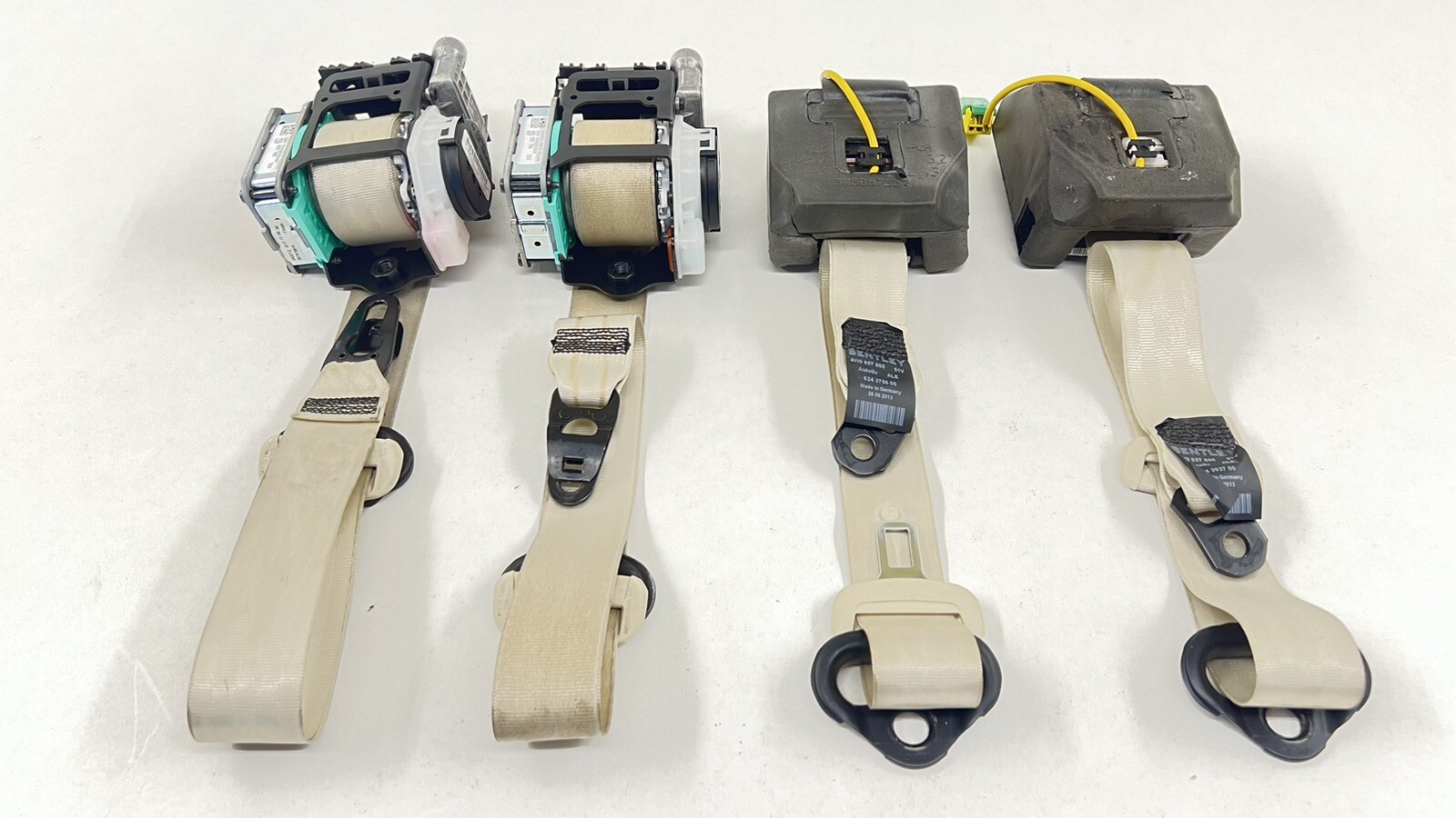 13-18 BENTLEY FLYING SPUR FRONT AND REAR SEATBELT SEAT BELT RETRACTOR SET OEM