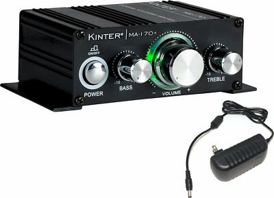 Stereo Digital Amplifier Bass Booster 2-Channel Home Car Speaker 3A Power Supply