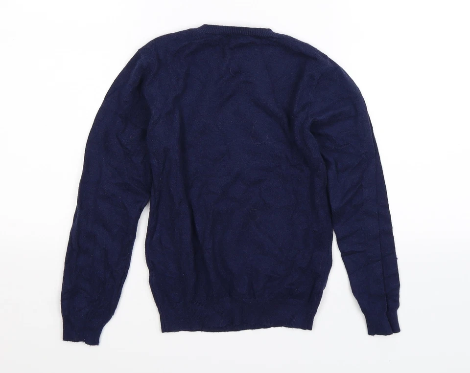 Pulóver de acrílico de cuello redondo azul George Boys talla 7-8 años Foto 2 de 4