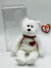 Ty Beanie Baby Valentino The Bear Born 2/14/94 1993/1994 w Tag Brown Nose  Case