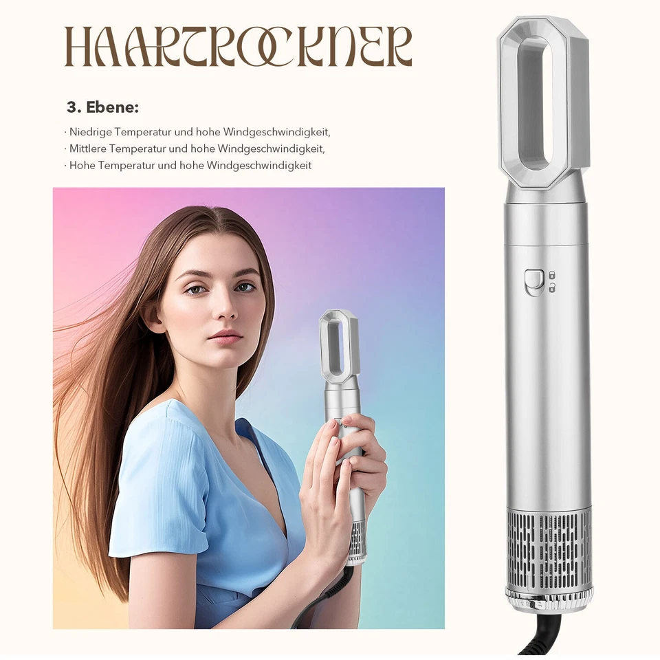 6-in-1 Haarbürste Haarstyler, Airstyler, Lockenstab Haarstyling Ionen Hair Lhveh - Bild 3 von 4