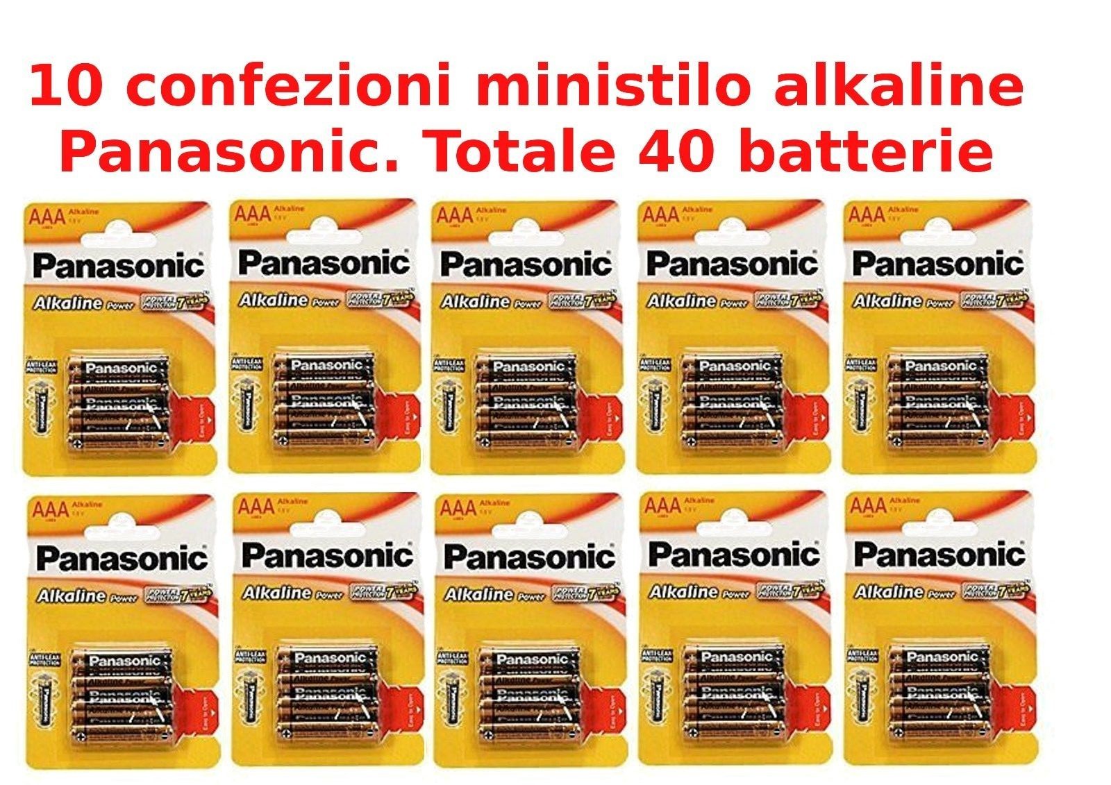 40 PILE MINISTILO AAA ALKALINE PANASONIC POWER-BATTERIE MINISTILO LR03
