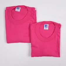 Vintage Russell Athletic Adult S Raspberry Basic T-Shirt - Lot of 2
