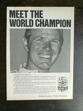 Vintage 1970 Pennzoil Racing Oil Nike Fons Full Page Original Ad