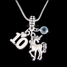  Unicorn 10th Birthday Girl Heart Necklace Daughter Granddaughter 11th 12th 13th