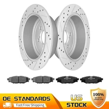 Rear Drilled Brake Rotors & Ceramic Pads for Subaru Impreza Forester Outback