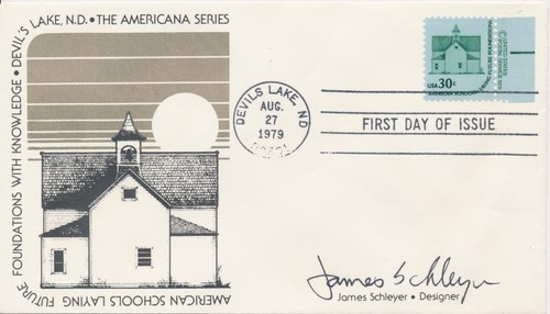 #1606 30c American Schools James Schleyer cachet First Day cover autographed