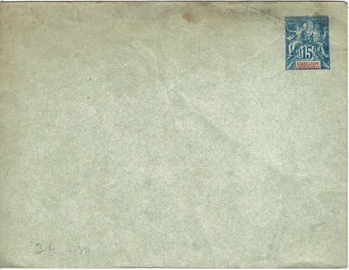Guadeloupe 1892 Postal Stationery Envelope HG 2b unused Ganzsache Briefumschlag