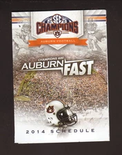 Auburn Tigers--2014 Football Pocket Schedule--Red Diamond