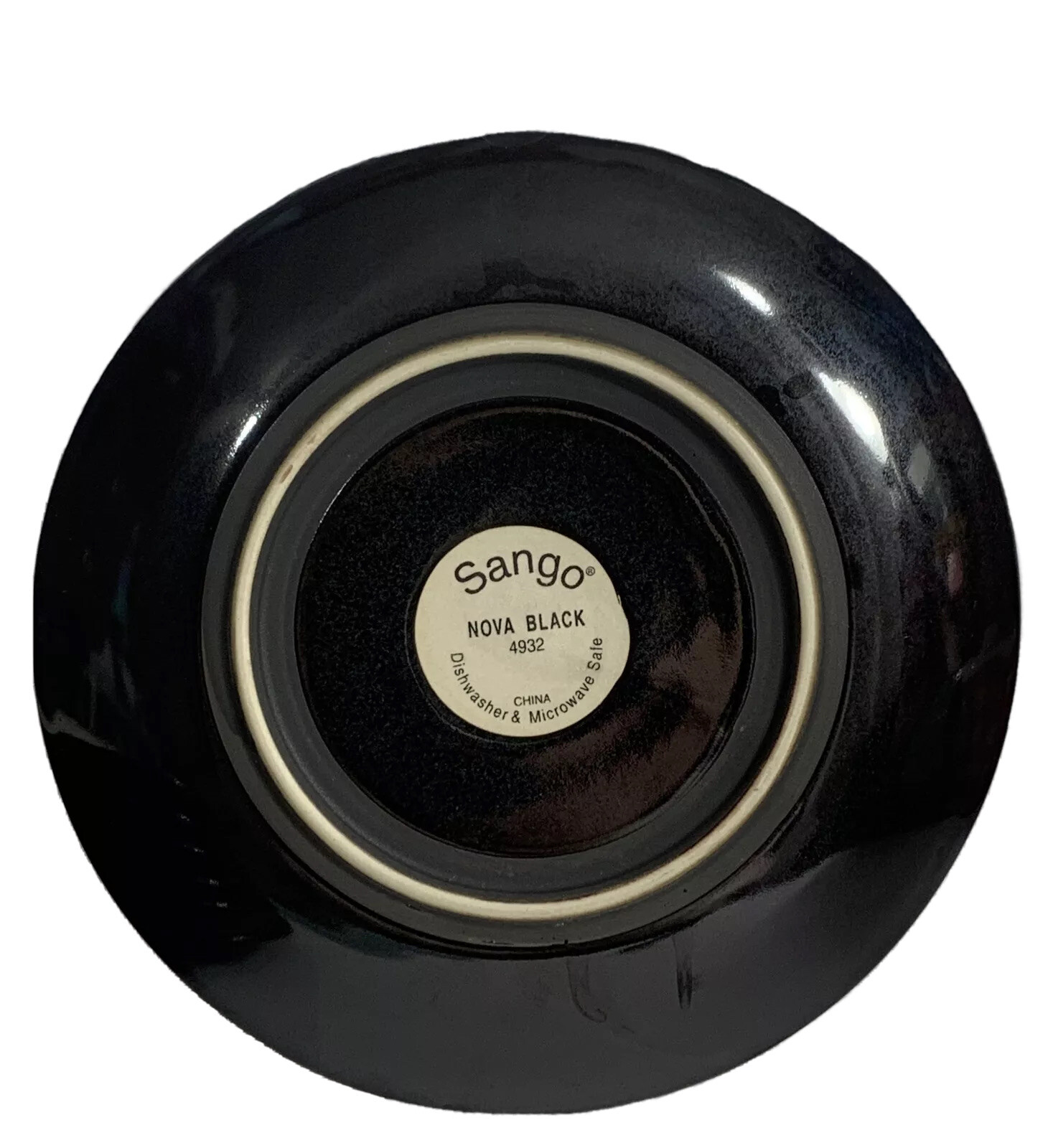 Set of 3 Sango Nova Black 4932 Salad Plates 7 3/4"