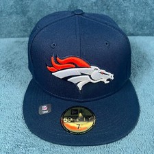 New Era 59FIFTY Denver Broncos Unisex Classic Dark Blue Fitted Hat Size 7