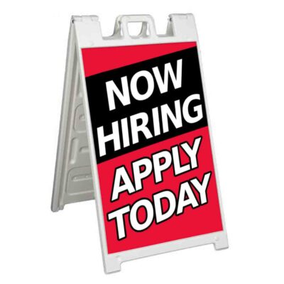 #ad NOW HIRING APPLY TODAY Signicade 24x36 Aframe Sidewalk Sign Banner Decal JOBS $162.40