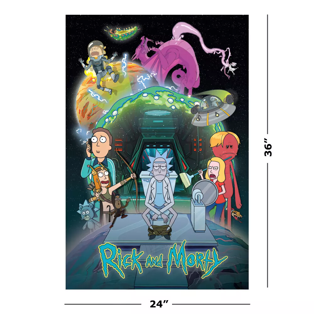 POSTER STOP ONLINE Rick and Morty - TV Show Poster/Print (Portal - Rick,  Morty & Girls) (Size 24 x 36)