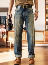 Red Tornado Vintage Men's Jeans 14oz Selvage Denim Pants Straight Loose Trousers