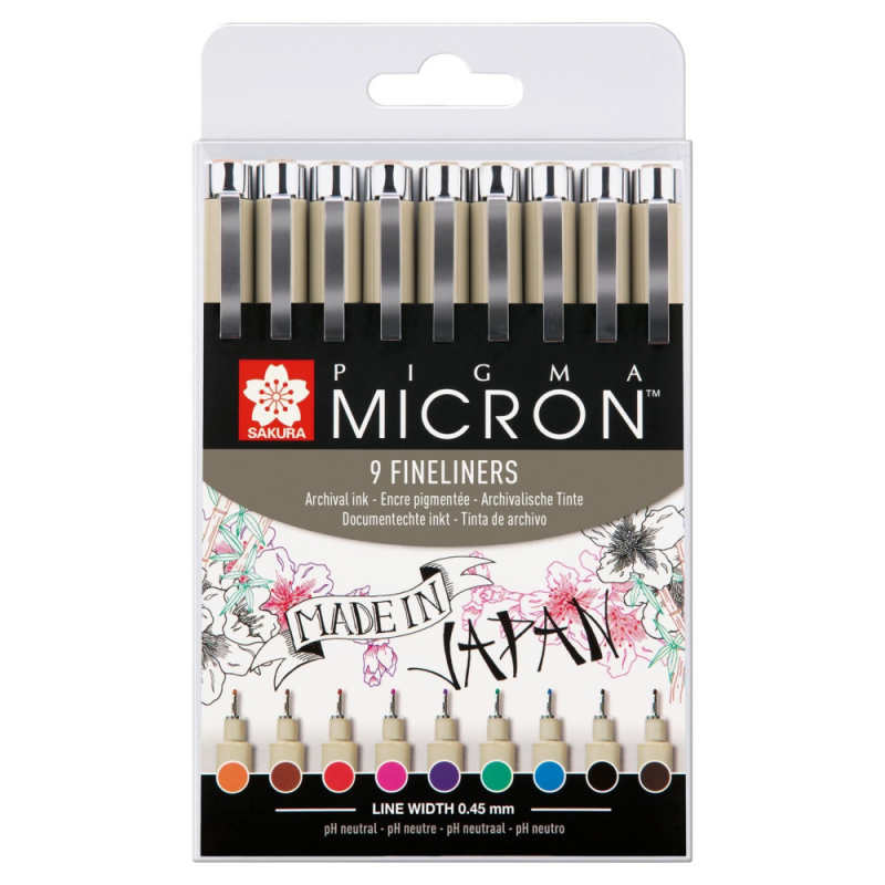 SAKURA Pigma Micron 05 Fineliner Set of 9 Colors | Waterproof Ink, Size 05 (0.45 mm) | Pens for Writing, Drawing & Journaling - Image 5
