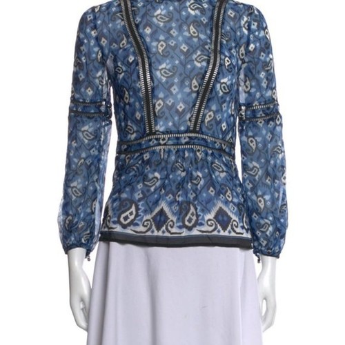 Blusa Veronica Barba Blu Manica Lunga Girocollo Peplo Modello Pizzo 10 - Foto 6 di 7