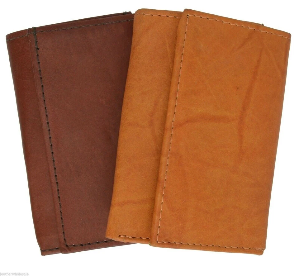Accesorio porta llaves de cuero genuino para hombre 6 llaveros billetera estuche tostado Foto 4 de 4