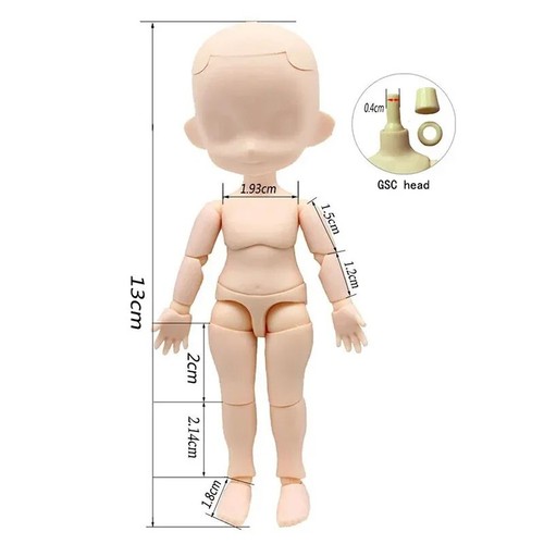 Head Pink/ Normal/ White/ Coffe Skin Body 1/12 Bjd Doll Accessories Dress Toys - Picture 4 of 14