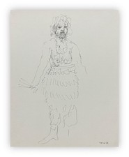 Tono Zancanaro Disegno 1976 Tecnica mista su carta 36x28cm firmato