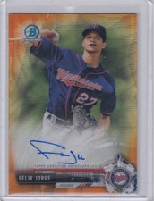 2017 Felix Jorge Bowman Chrome ROOKIE ORANGE WAVE AUTO REFRACTOR /25 - Twins