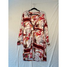 Fashion Nova Women Scarf Print Knot Front Long Sleeve Mini Dress Pink #2255