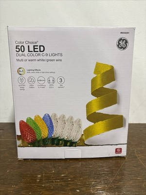 GE Color Choice 50 LED Dual Color C9 Lights Multicolor or Warm White New