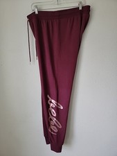 Bebe Womens Sweatpants XL Wine Purple  Foil L...