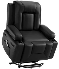 Comfortable Power Lift Chair w/ Faux Leather, 8-Point Massage,Heating & Footrest