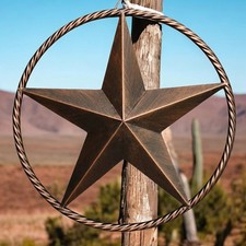 Rustic Bronze Copper Barn Metal Star, Western Home Decor