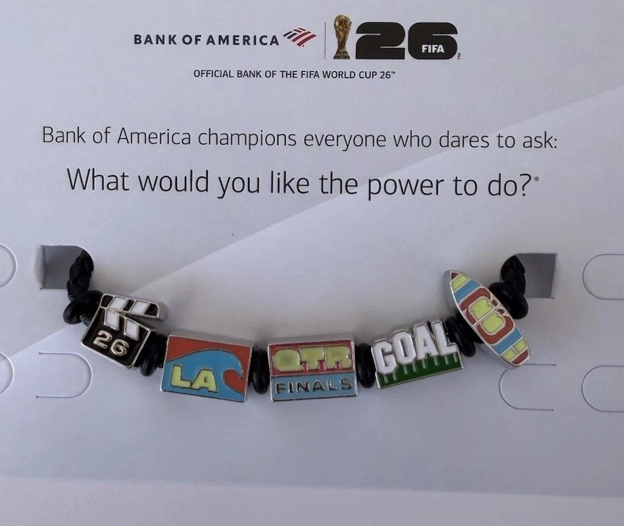 La 2026 fifa world cup official fan fest bofa usa charm bracelet qtr finals