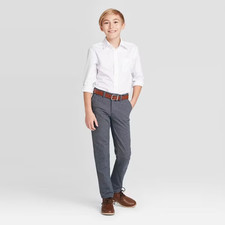 NEW Lot of 2 Cat  Jack Boys' Long Sleeve Button-Down Dress Shirt Size 8 - White