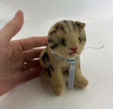 STEIFF VINTAGE Mohair SUSI TABBY CAT Green Eyes - 60+ Years Old