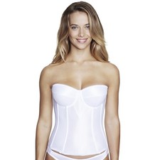Dominique Backless Strapless Juliette Satin Longline Bustier Bridal Bra 36B