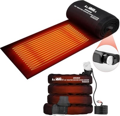 15FT Heated RV Sewer Hose Sleeve, Avoid Freezing at -45°F with Energy Saving The