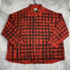 Big Bud Press Shirt Mens 4XL Red Black Flannel Overshirt Shacket Made in USA