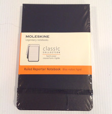 Moleskine Classic Hard Cover Reporter Notebook BLACK 3.5 x 5.5" Ruled 192 Pages