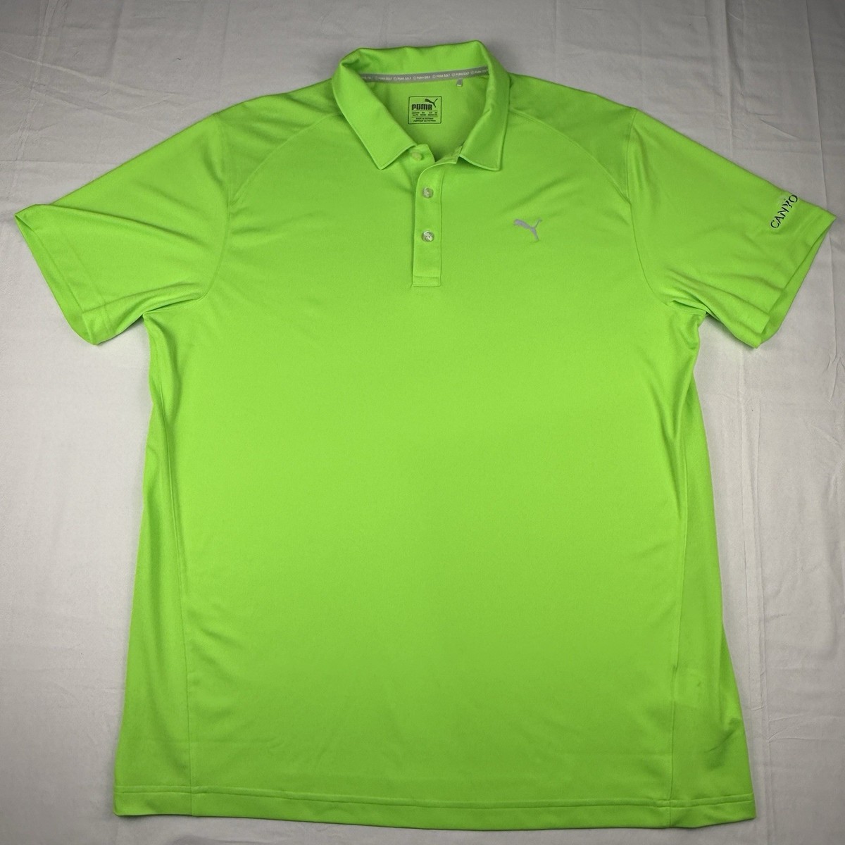 Puma Golf Polo Dry Cell Green Short Sleeve Golf Shirt "The Canyons" Mens Size XL