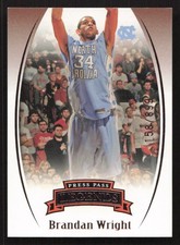 2007-08 Press Pass Legends Brandan Wright Bronze #/899 SN #12 Card