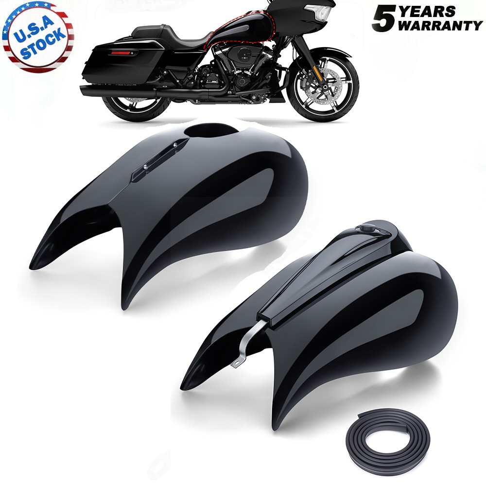 Glossy Stretched Tank Covers +Dash For Harley Touring Street Road Glide 2009-UP